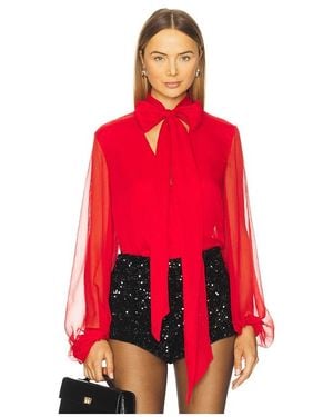 Bardot Solace Tie Front Blouse - Red