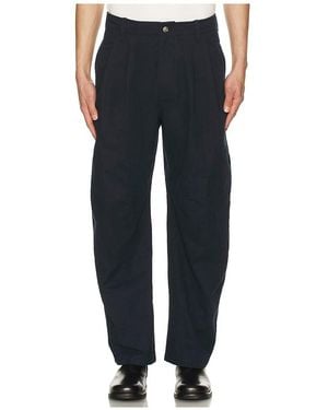 AFTER PRAY Hosen Curved Two Tuck - Blau