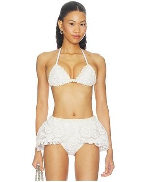 PATBO Gal Embroidery Bra Top - White