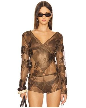 Jaded London Oberteil Celina Wrap - Braun