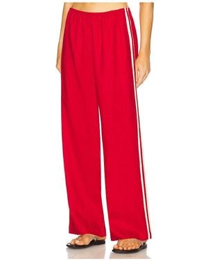DONNI. X Revolve The Linen Stripe Racer Pant - Red