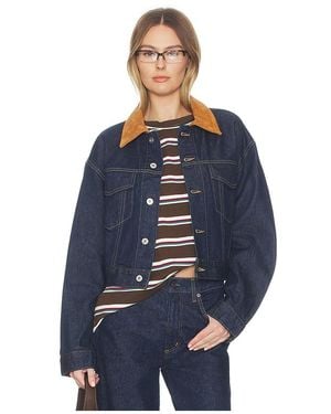 SLVRLAKE Denim Kira Curve Sleeve Trucker - Blue