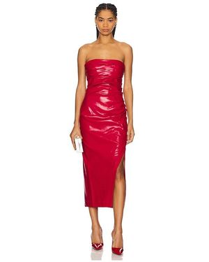 Cinq À Sept Kleid Faux Leather Adira - Rot
