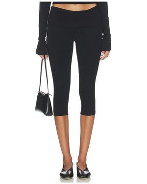 ÉTERNE Foldover Capri Legging - Black
