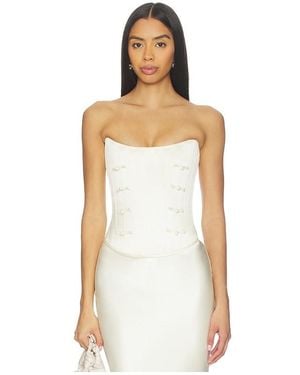 SAU LEE Della Corset Top - White