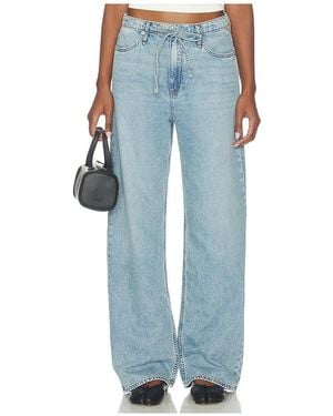Rag & Bone Featherweight Phoebe Drawstring Wide Jeans - Blau