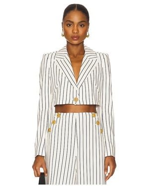 L'Agence Izzie Cropped Blazer - White