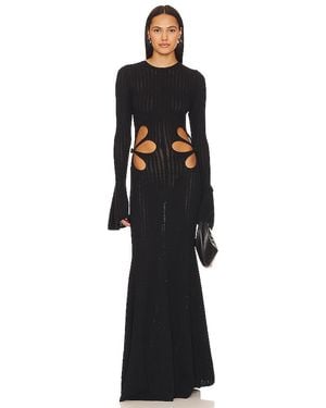 playboy black knit dress Anastasia Noir Midi Knit Dress – Elegant Black Knitwear M main image 1