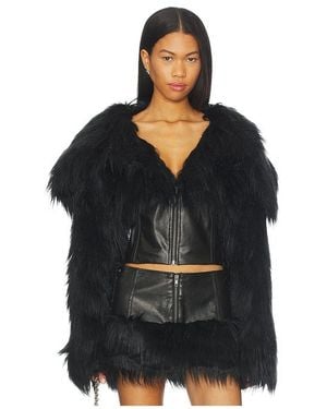 Jaded London Faux Fur Cropped Jacket - Black