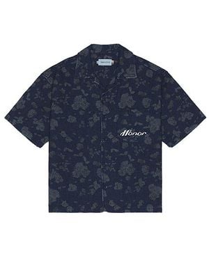 Honor The Gift Resort-Shirt Floral - Blau