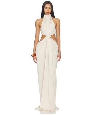 AWAVE Studio Halter Neck Cut Out Long Dress - White