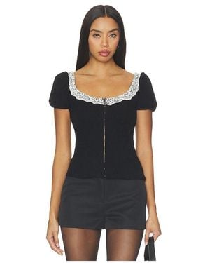MORE TO COME Hannah Puff Sleeve Top - Black