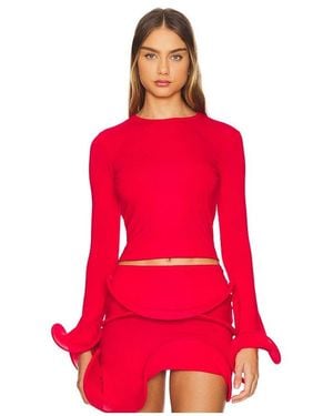 Sid Neigum Wave Sleeve Top - Red