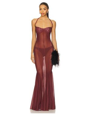 AMOR MIA Vestido Siren En Color Wine,Burgundy Talla (También En S) - Rojo