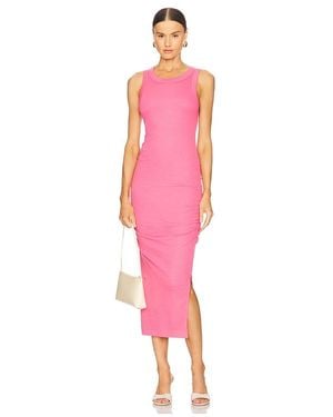 Michael Stars Wren Ruched Midi Dress - Pink