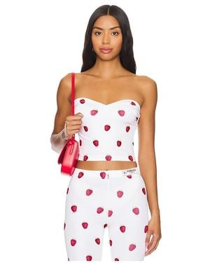 Fiorucci Bustier-Top Raspberry Print - Weiß