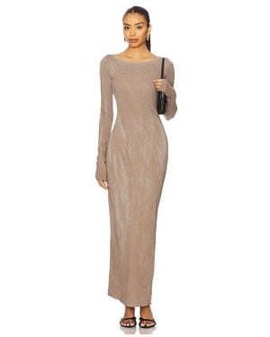 Cotton Citizen Marbella Long Sleeve Maxi Dress - Natural