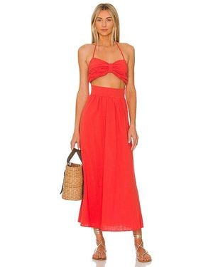 SNDY'S Boat Linen Dress - Red