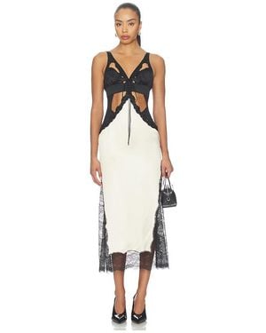 The Attico Cut Out Lace Midi Dress - White