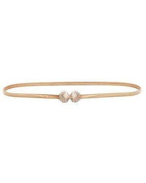 Lele Sadoughi Sea Shell Stretch Chain Belt - Metallic