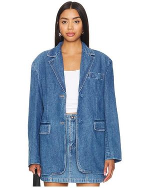 Bardot Abi Denim Oversized Blazer - Blue