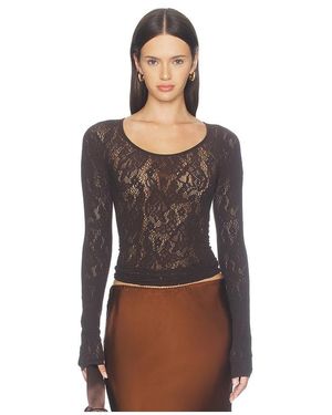 Wolford Infinite Rose Net Long Sleeve Top - Black