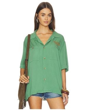Junk Food Camisa Abotonada Grateful Dead Skull The Camp Shirt En Color Verde Talla (También En Xs, S, Xl)