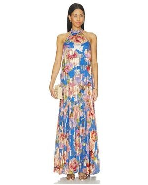 Hemant & Nandita Maxivestido Maxi Dress En Color Azul Talla (También En Xxs, Xs, S, M, Xl) - Blanco