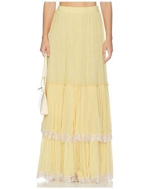 Hemant & Nandita Pintuck Maxi Skirt - Yellow