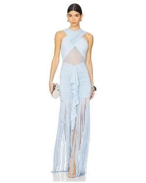Bronx and Banco Valeria Fringe Maxi Dress - Blue