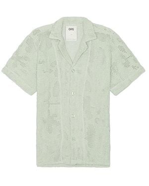 Oas Galbanum Cuba Crochet Shirt - グリーン