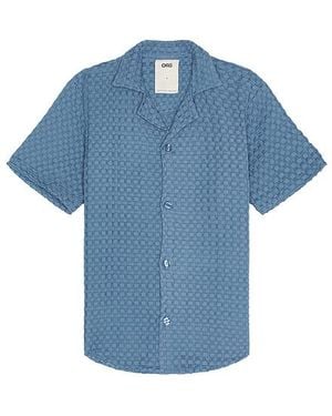 Oas Coronet Cuba Waffle Shirt - Blue