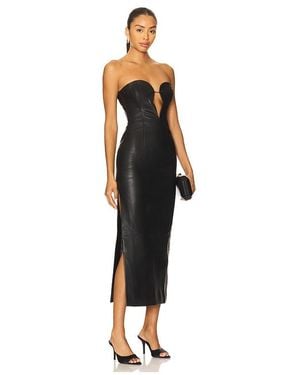 Bardot Eleni Faux Leather Midi Dress - Black