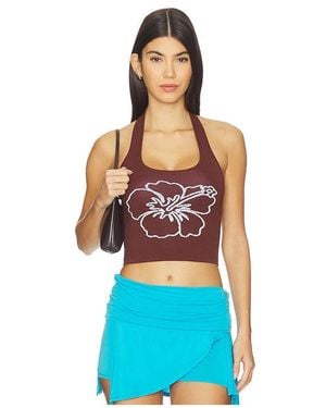 Kulani Kinis Knit Halter Tank Top - Blue