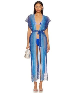Luli Fama Ocean Queen Long Caftan - Blue