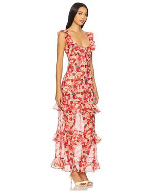 For Love & Lemons Beate Maxi Dress in Red | Lyst