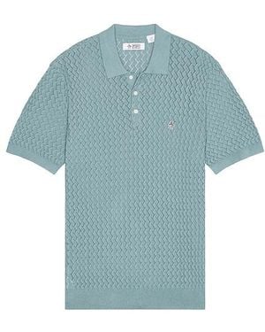 Original Penguin Drop Needle Textured Polo - Blue