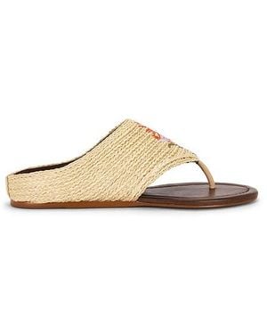 FARM Rio Raffia Icons Flat Sandal - White