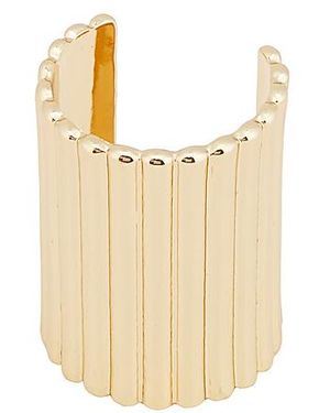 Ettika Golden Ribbed Ponytail Cuff - ホワイト