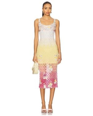 La Fuori X Revolve Valeria Jewel Embroidered Midi Dress - White