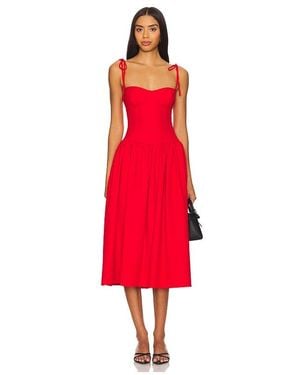 MORE TO COME Theresa Midi Corset Dress - Red