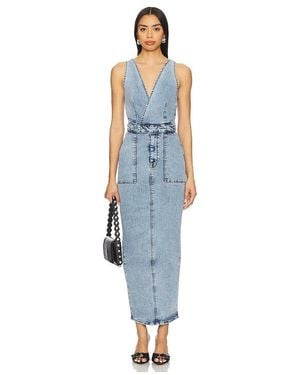 GOOD AMERICAN Fit For Success V-Neck Maxi Dress - Blue