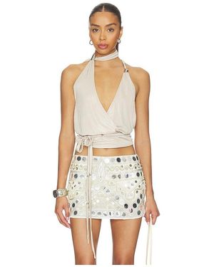 Jaded London Strappy Halter Top - White