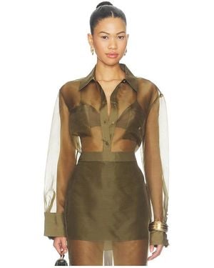 SER.O.YA Estella Silk Top - Green