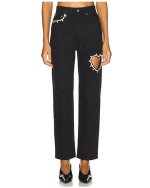 Area Crystal Heart Jean - Black