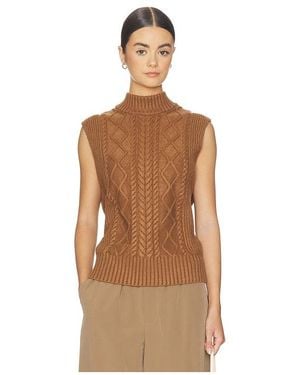 Varley Joilette Roll Neck Vest Top - Brown