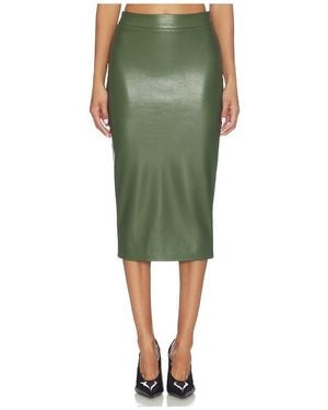 Naked Wardrobe Faux Leather Pencil Skirt - Green