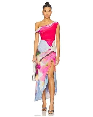 AMUR Ella Printed Jersey Dress - Rot