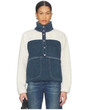 Rag & Bone Rb Miramar Fleece Sherpa Popover - Blue
