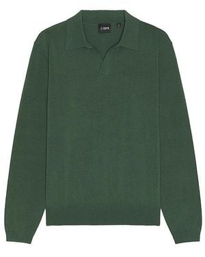 Cuts Riviera Knit Long Sleeve Polo - Green